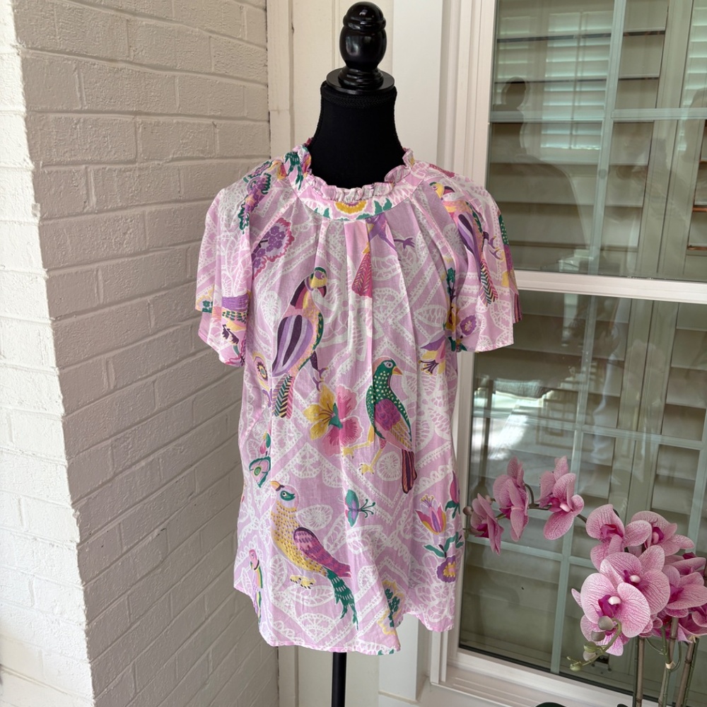 Banjanan Cotton Voile Shortsleeved Blouse Medium - Picture 2 of 3